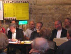 v.l.n.r.: Karlheinz Pilcz, Ludwig Matzner & Roland Burger  Hommage a Franz M. Rinner - Kunst im Karner - St. Othmar