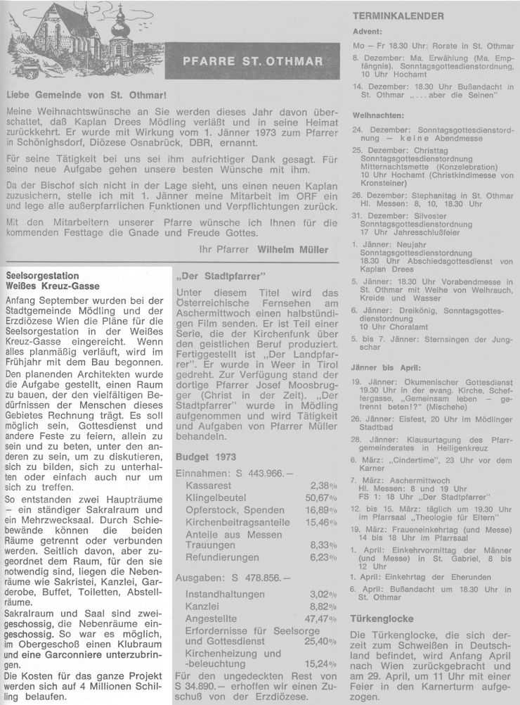 Ökumenisches Pfarbllatt Dezember 1973