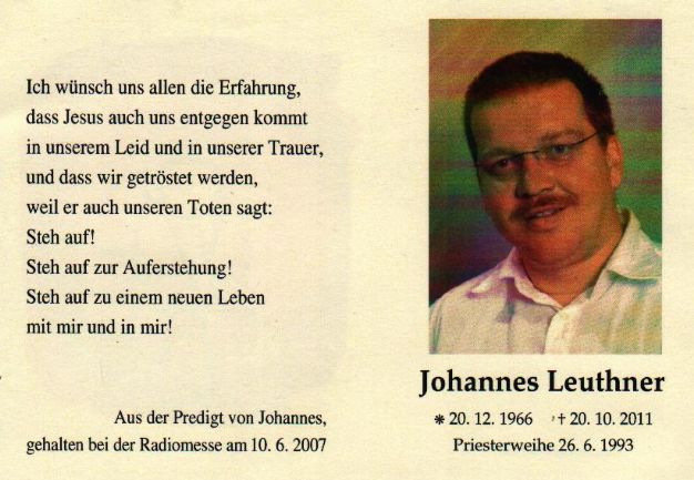Erinnerung an Johannes Leuthner